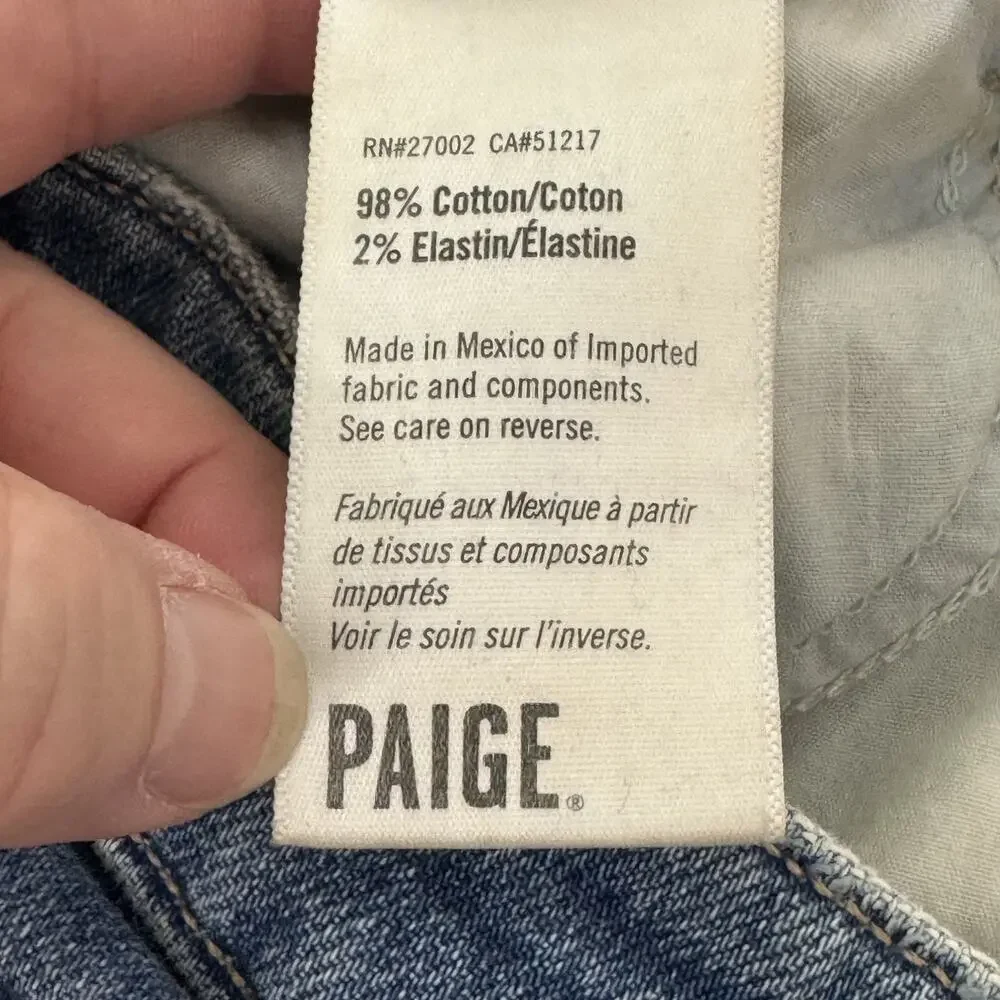 Paige Jeans Womens 27 Colette Crop Flare Blaine Destructed Distressed Raw Hem